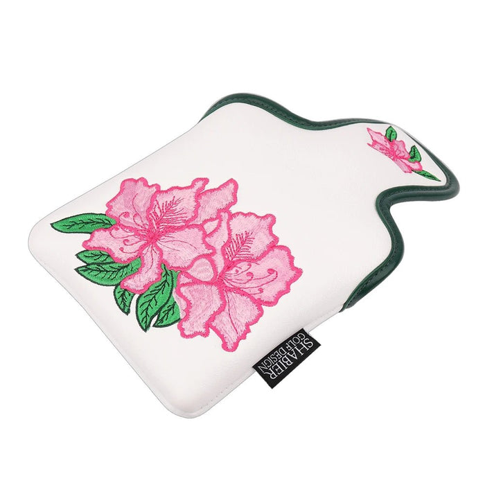 Azalea Bloom Mallet Putter Cover – Leather Edition - White - Club Rehab