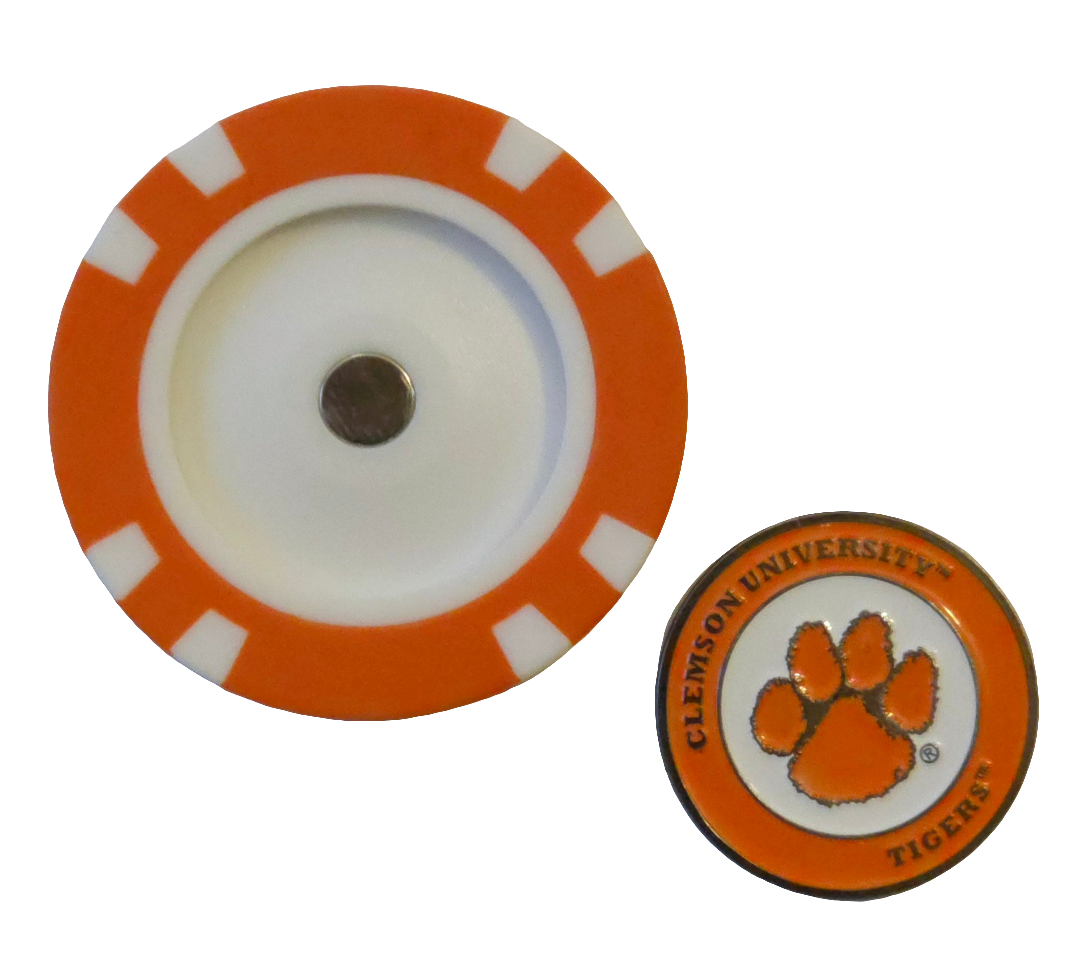 Officially Licensed Clemson Tigers Poker Chip Ball Marker