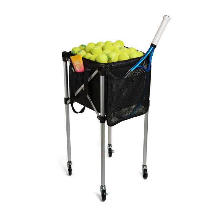 Ball Tote & Cart - Portable Teaching Cart with Black Ball Tote Bag for Tennis and Pickleball Pros - Club Rehab