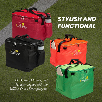 Ball Tote & Cart - Portable Teaching Cart with Black Ball Tote Bag for Tennis and Pickleball Pros - Club Rehab