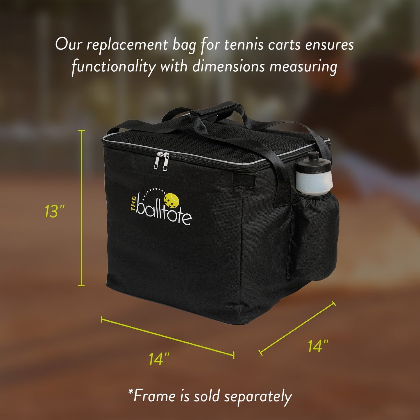 Ball Tote & Cart - Portable Teaching Cart with Black Ball Tote Bag for Tennis and Pickleball Pros - Club Rehab