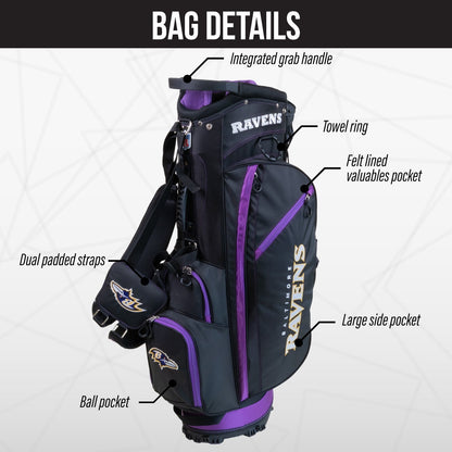 Baltimore Ravens Fairway Stand Bag - Image 3 - Club Rehab