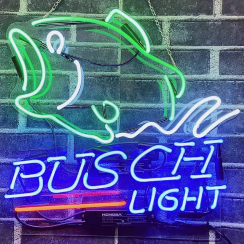 Bass Fish Busch Light Neon Signs - Club Rehab