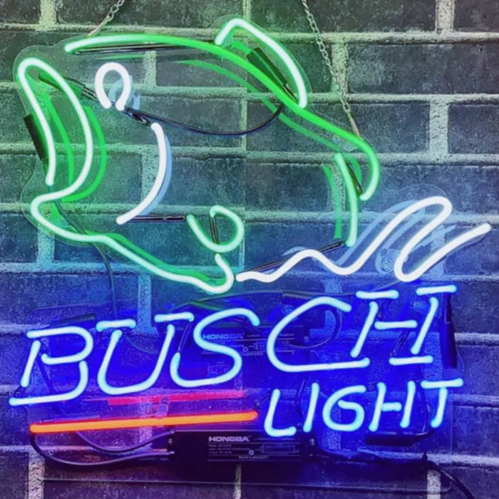 Bass Fish Busch Light Neon Signs - Club Rehab