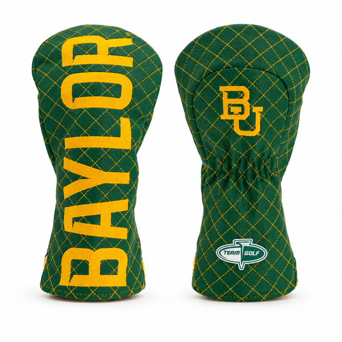 Baylor Bears Solid Quilted Driver Headcover, front and back views