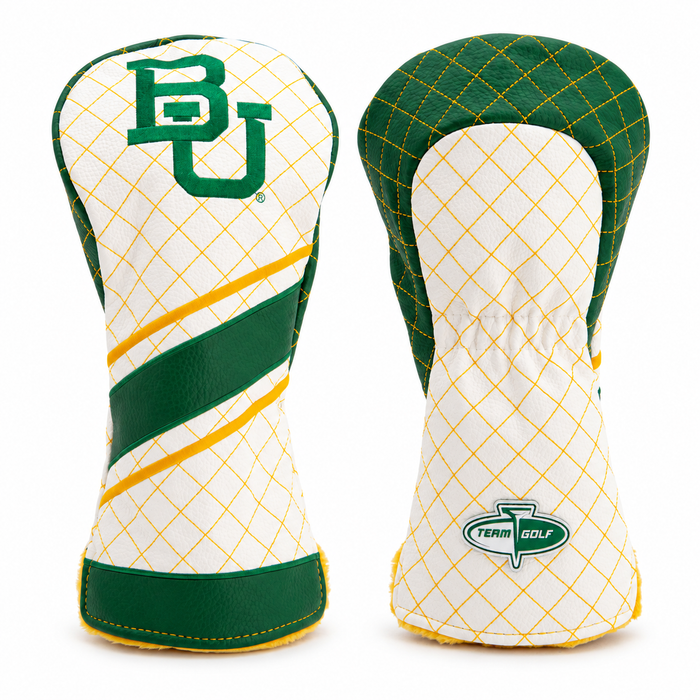Baylor Bears Striped Quilted Driver Headcover, front and back views