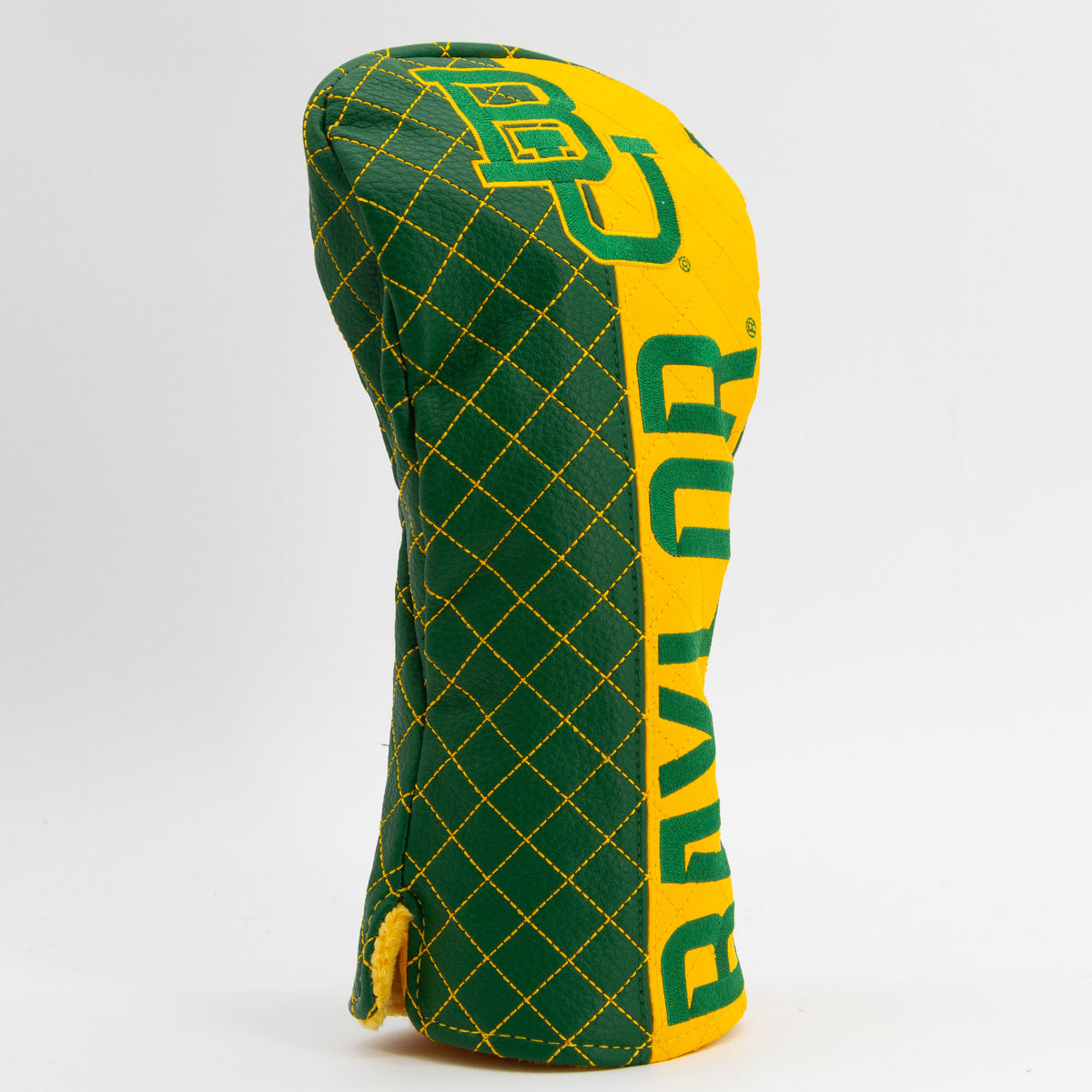 Baylor Bears Split Quilted Driver Headcover, angled view