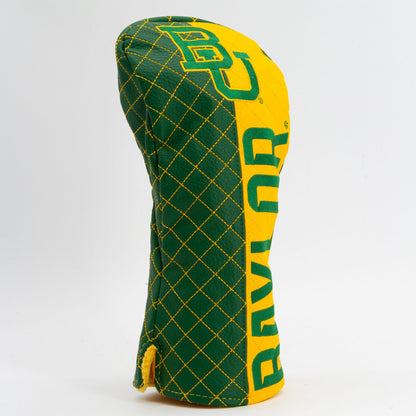 Baylor Bears Split Quilted Driver Headcover, angled view