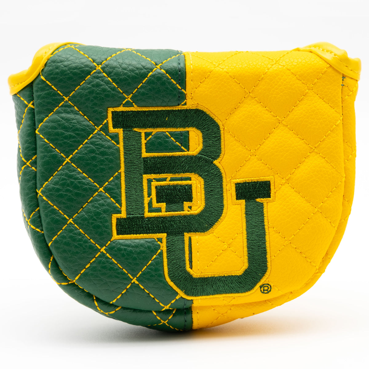 Baylor Bears Split Quilted Mallet Putter Cover, front view