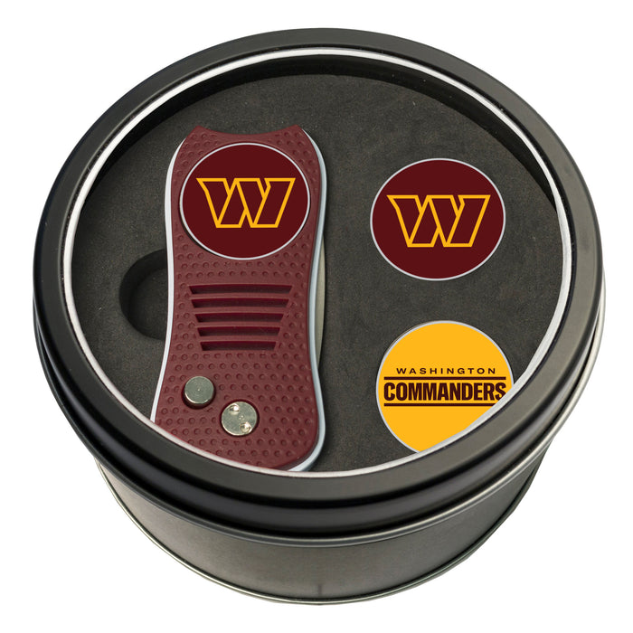 Washington Commanders Switchblade divot tool and ball marker tin gift set