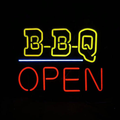 BBQ Open Neon Light Sign - Club Rehab