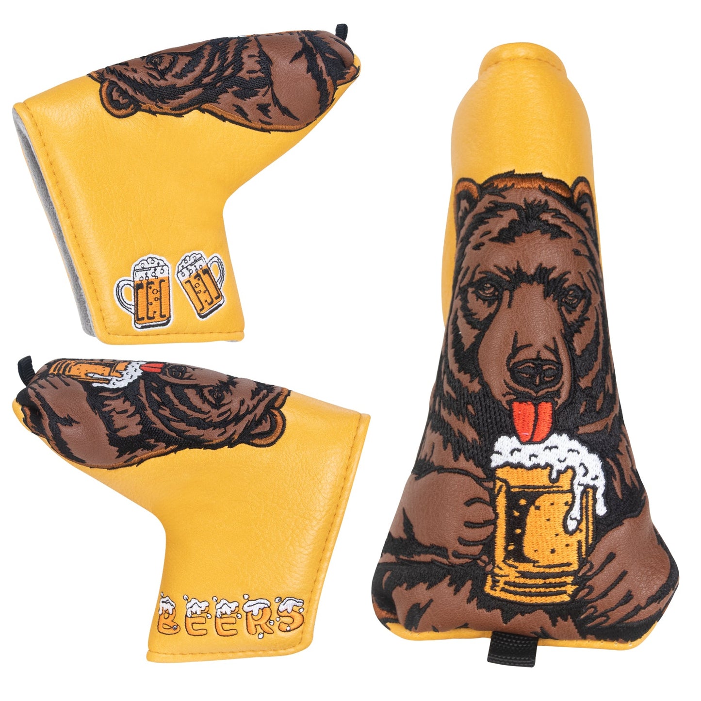 Bear With a Beer Headcover - Blade Putter - Club Rehab