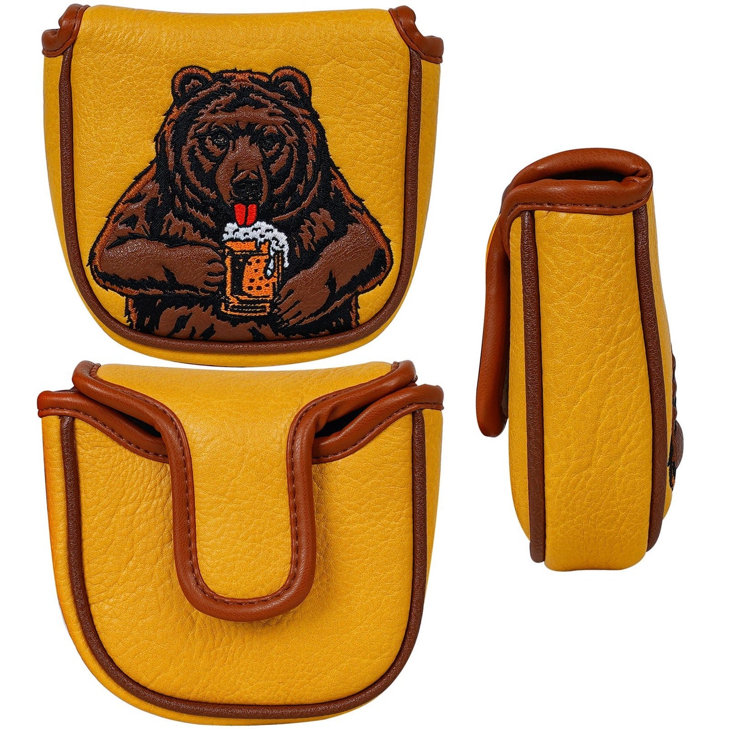 Bear With a Beer Headcover - Square Mallet Putter - Club Rehab