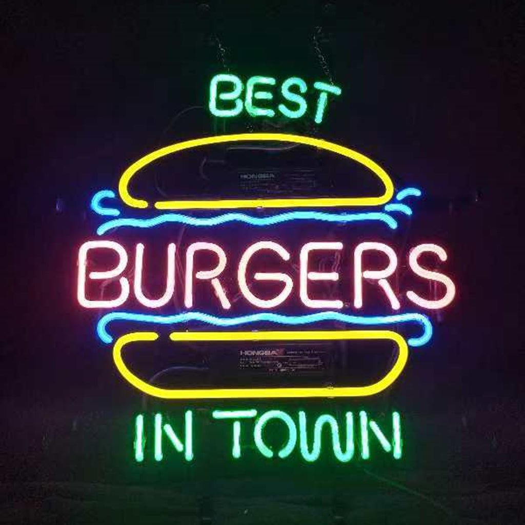 Best Burgers in Town Neon Signs - Club Rehab