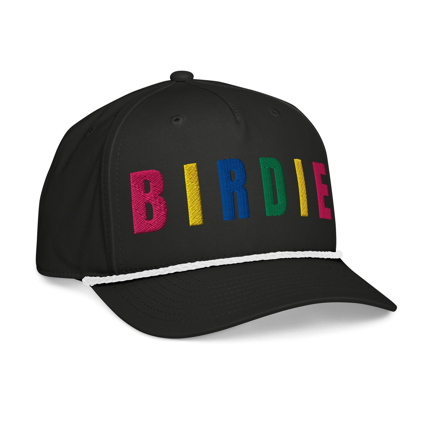 BIRDIE Embroidered Golf Hat for Women - Birdie Pop Collection - Black/White - Club Rehab