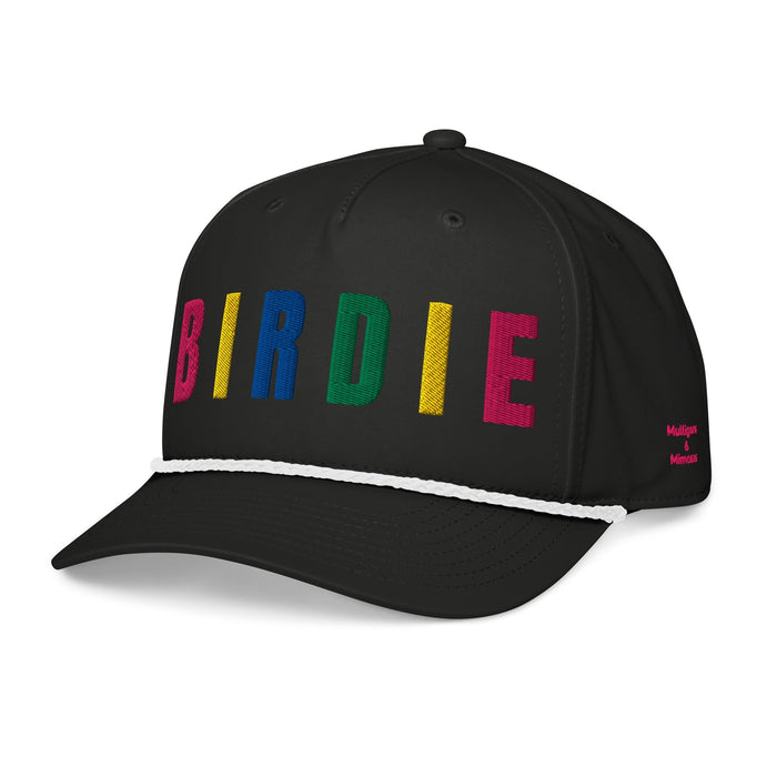 BIRDIE Embroidered Golf Hat for Women - Birdie Pop Collection - Black/White - Club Rehab