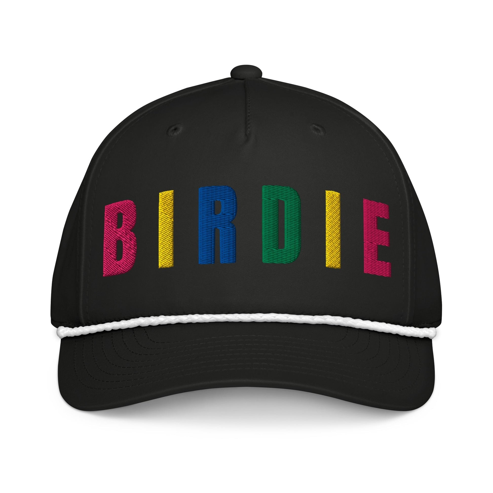 BIRDIE Embroidered Golf Hat for Women - Birdie Pop Collection - Black/White - Club Rehab