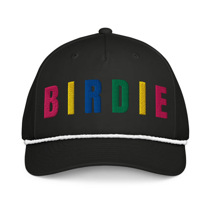 BIRDIE Embroidered Golf Hat for Women - Birdie Pop Collection - Black/White - Club Rehab