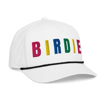 BIRDIE Embroidered Golf Hat for Women - Birdie Pop Collection - White/Black - Club Rehab