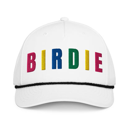 BIRDIE Embroidered Golf Hat for Women - Birdie Pop Collection - White/Black - Club Rehab
