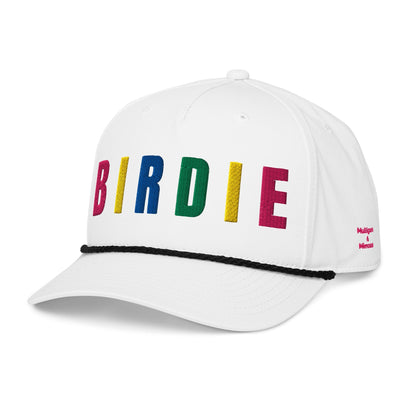 BIRDIE Embroidered Golf Hat for Women - Birdie Pop Collection - White/Black - Club Rehab