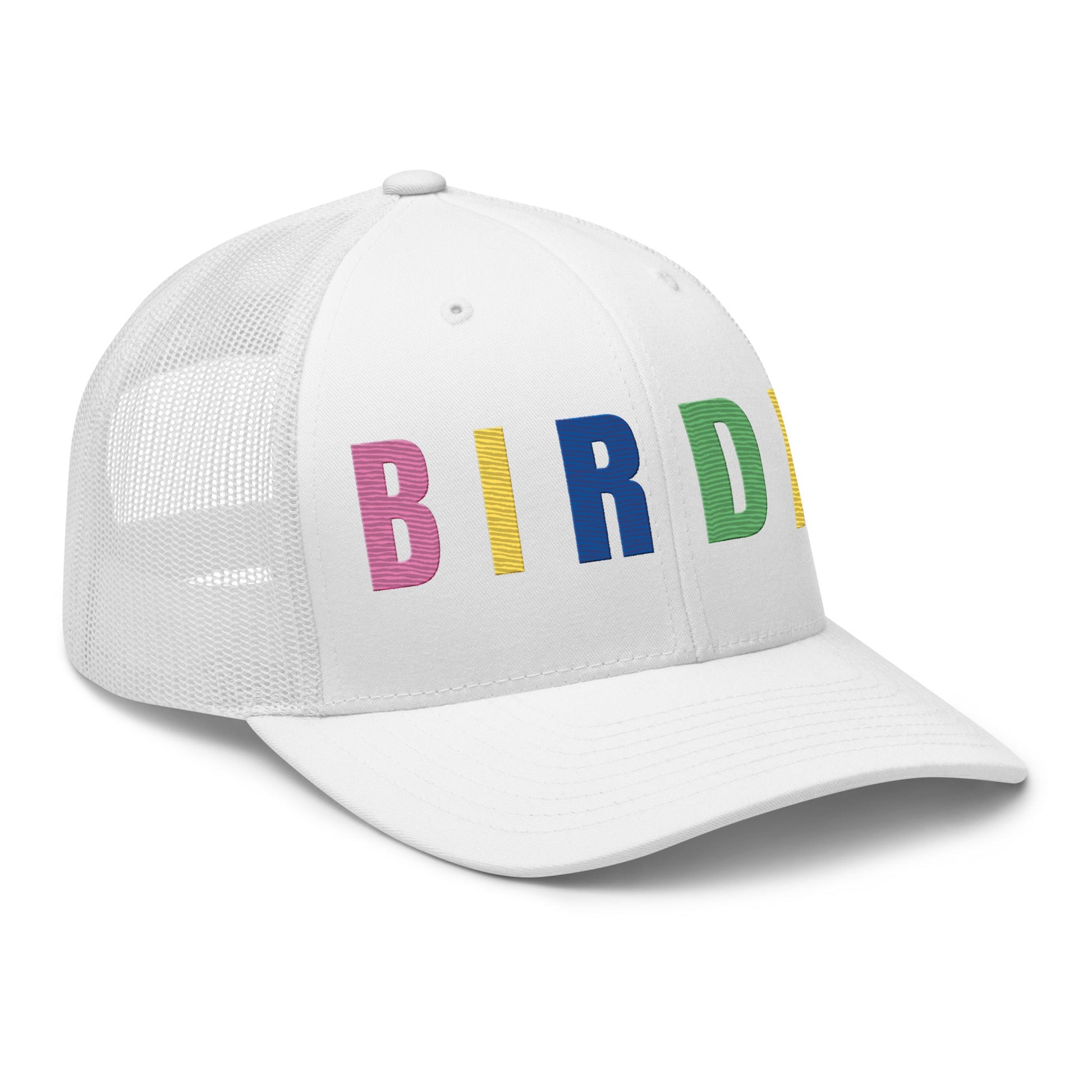 BIRDIE Embroidered Golf Trucker Hat – Birdie Pop Collection - White - Club Rehab