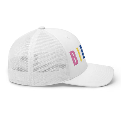 BIRDIE Embroidered Golf Trucker Hat – Birdie Pop Collection - White - Club Rehab