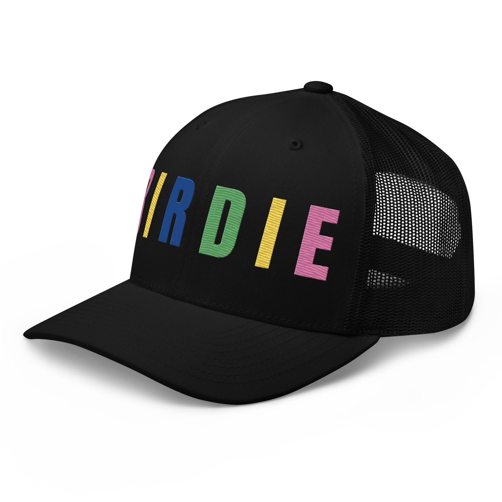 BIRDIE Embroidered Golf Trucker Hat – Birdie Pop Collection - Black - Club Rehab