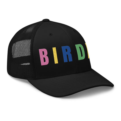 BIRDIE Embroidered Golf Trucker Hat – Birdie Pop Collection - Black - Club Rehab