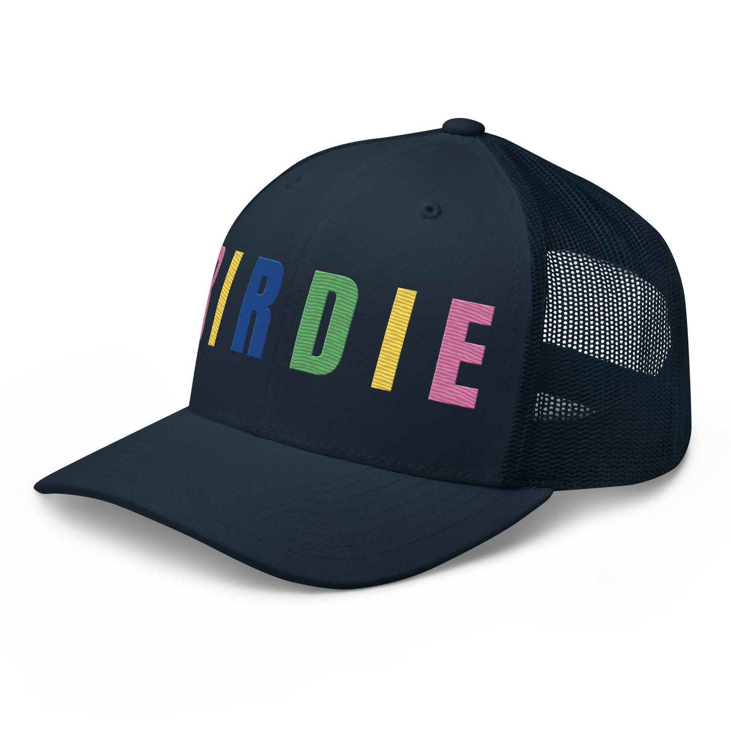 BIRDIE Embroidered Golf Trucker Hat – Birdie Pop Collection - Navy - Club Rehab