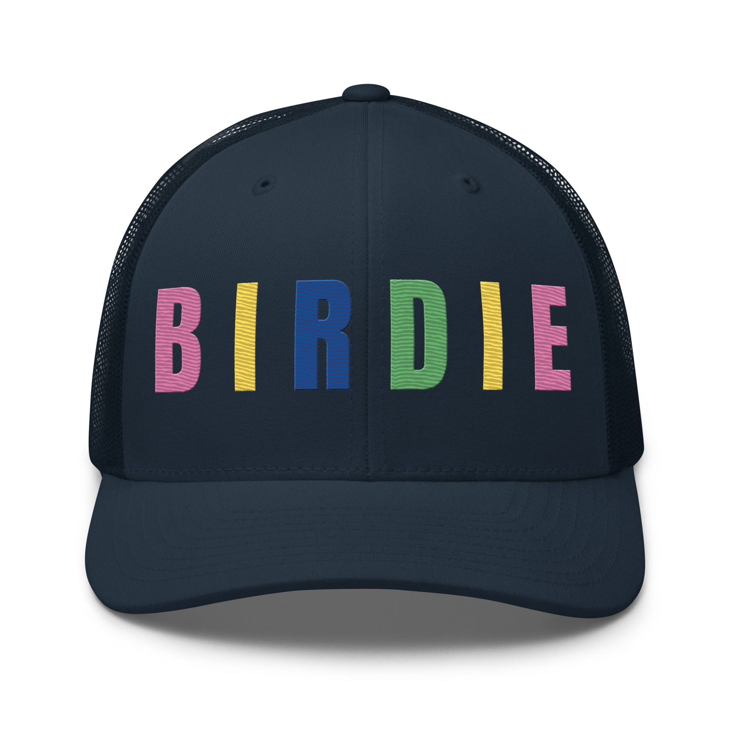 BIRDIE Embroidered Golf Trucker Hat – Birdie Pop Collection - Navy - Club Rehab