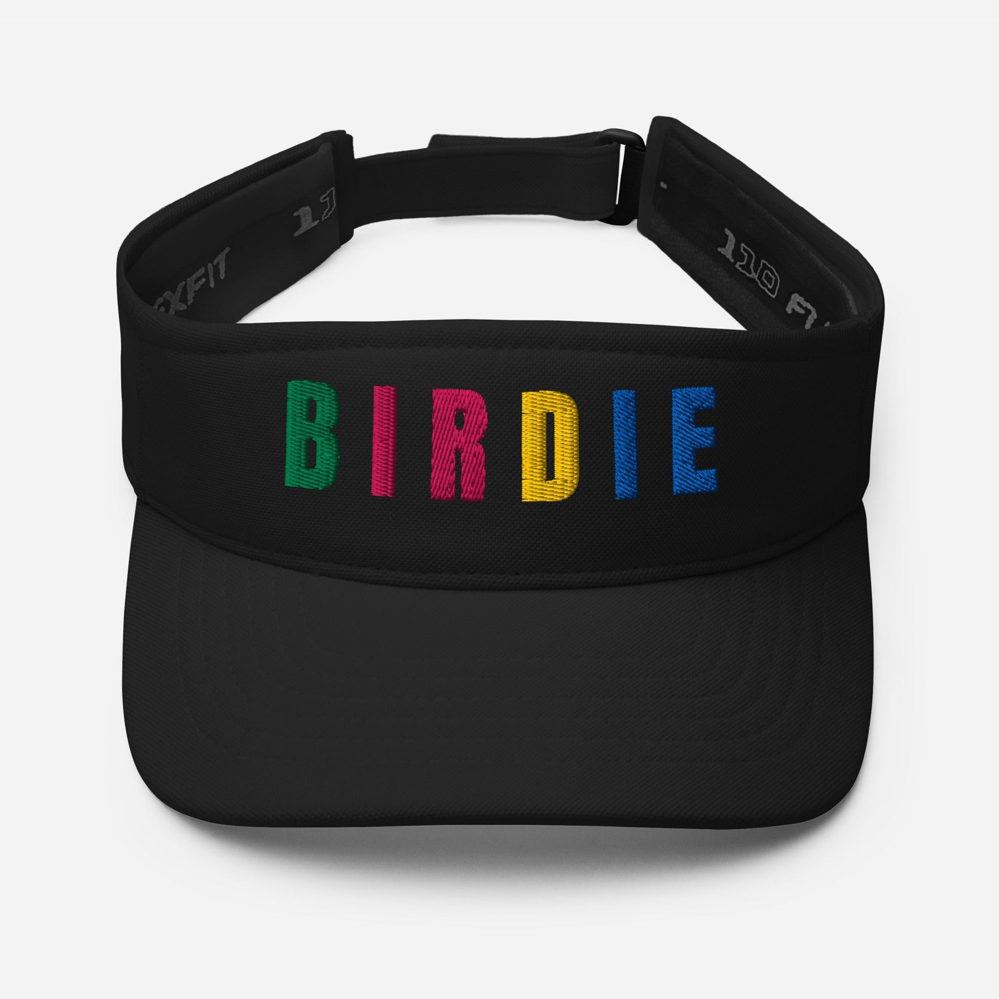 BIRDIE Golf Embroidered Women’s Visor - Birdie Pop Collection - Black - Club Rehab