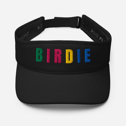 BIRDIE Golf Embroidered Women’s Visor - Birdie Pop Collection - Black - Club Rehab