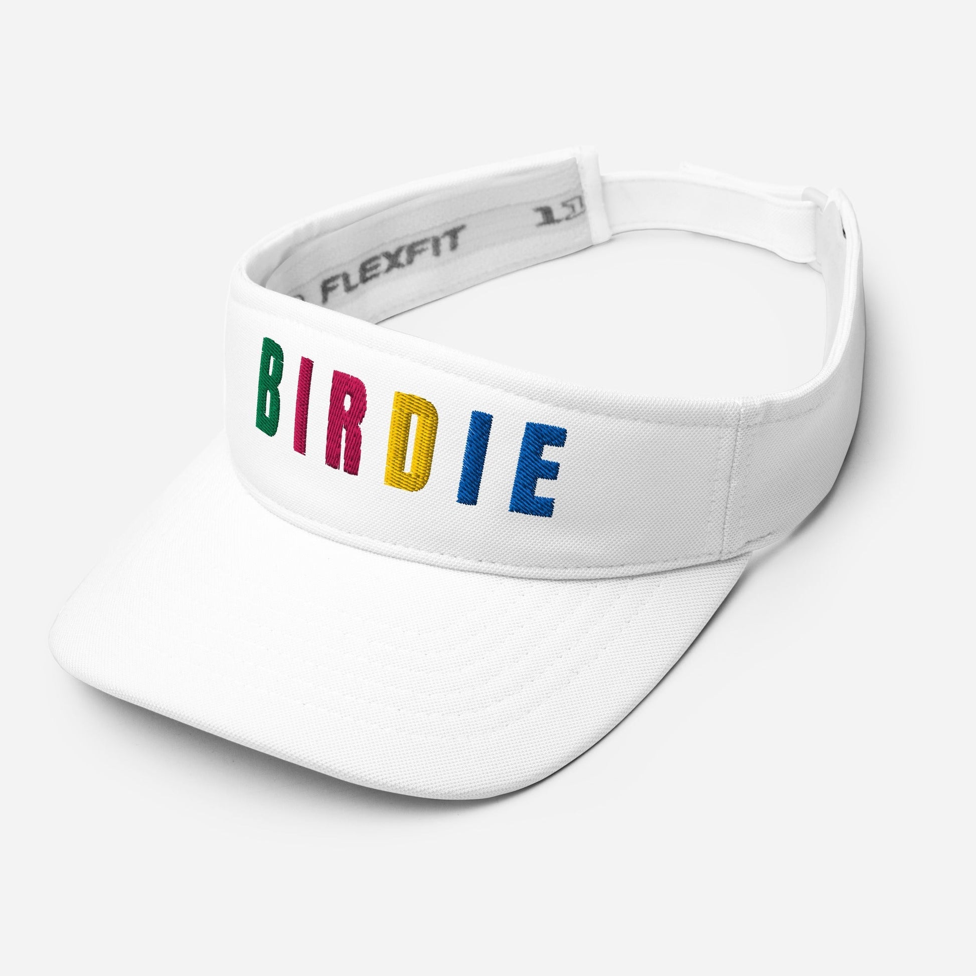 BIRDIE Golf Embroidered Women’s Visor - Birdie Pop Collection - White - Club Rehab
