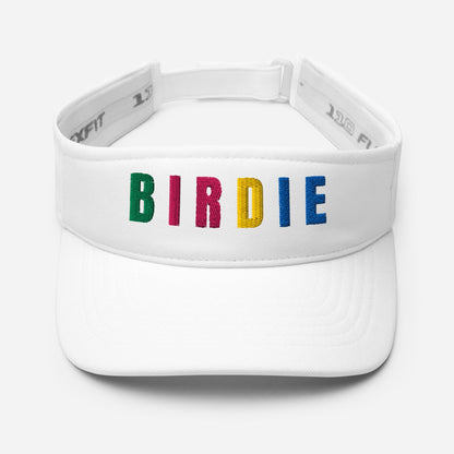 BIRDIE Golf Embroidered Women’s Visor - Birdie Pop Collection - White - Club Rehab