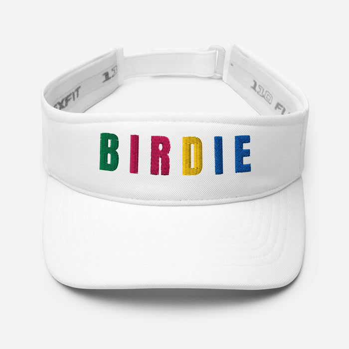 BIRDIE Golf Embroidered Women’s Visor - Birdie Pop Collection - White - Club Rehab
