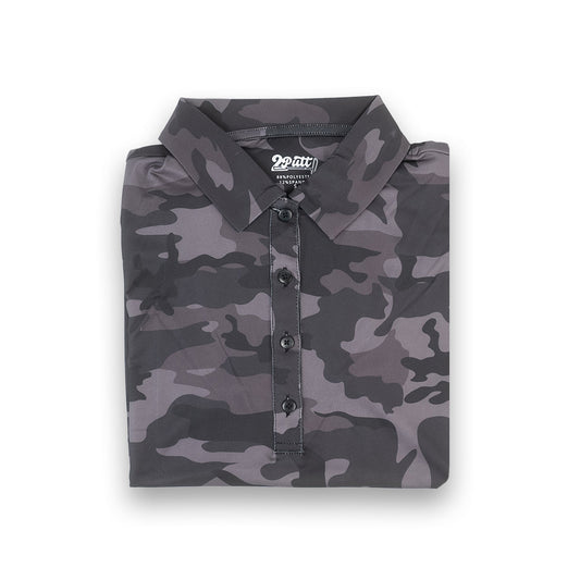 Black Camo Women's Polo (Sleeveless) - S - Club Rehab