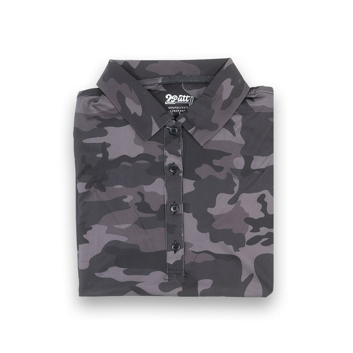 Black Camo Women's Polo (Sleeveless) - S - Club Rehab