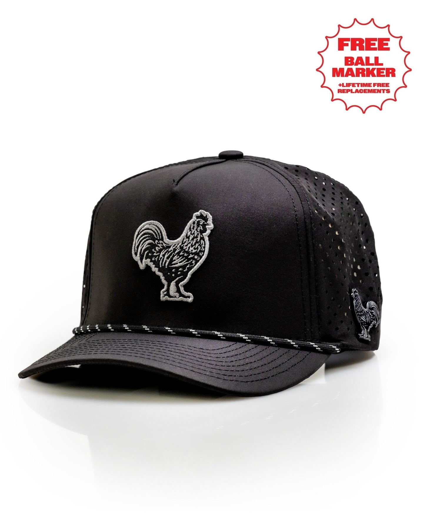 Black Cock Black - Perforated Rope Hat - Club Rehab
