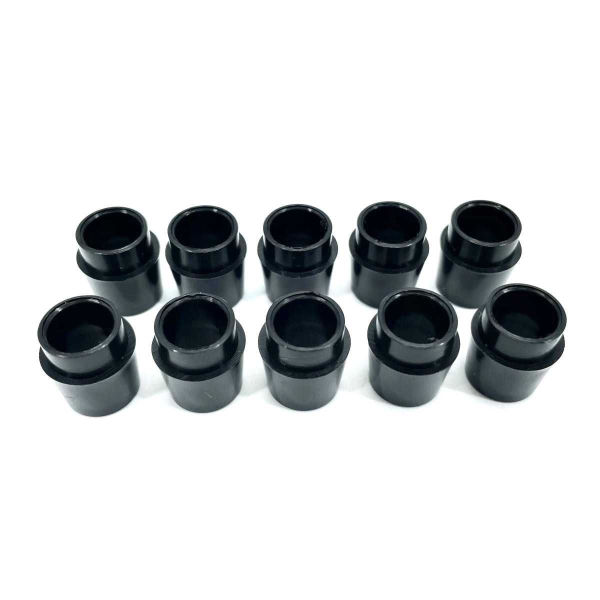 Black Golf Ferrules Fit for Callaway 815 816 GBB EPIC FLASH 10 - Pack - Club Rehab - Golf Ferrules0.335 (10 pcs) set of ten black golf ferrules in two rows, showcasing their compatibility with Callaway 815, 816, GBB, and EPIC FLASH shaft sleeve adapter replacement tips.