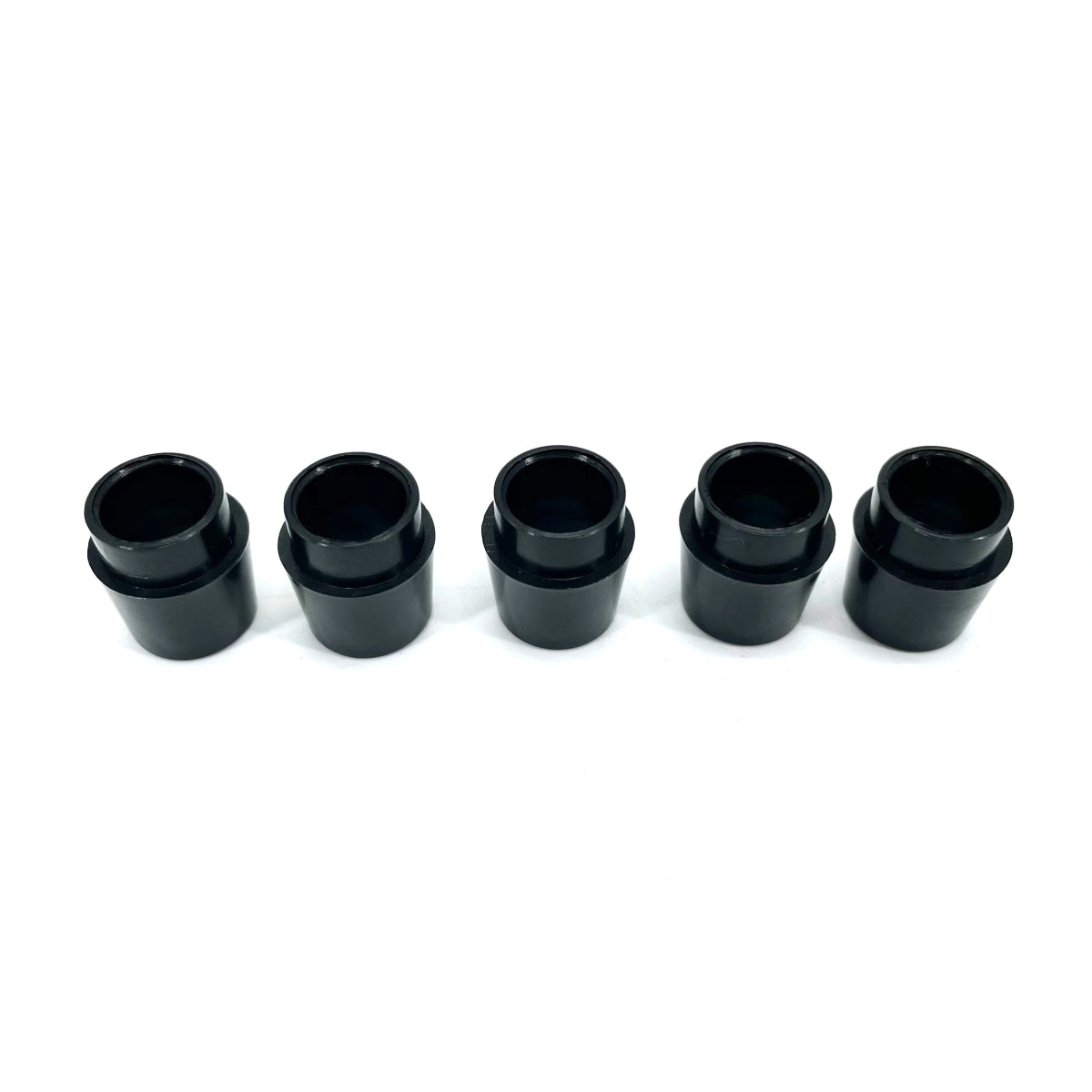 Black Golf Ferrules Fit for Callaway 815 816 GBB EPIC FLASH 10 - Pack - Club Rehab - Golf Ferrules0.350 (10 pcs)Five black golf ferrules lined up in a row, designed for Callaway 815, 816, GBB, and EPIC FLASH shaft sleeve adapter replacement tips.