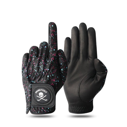 Black Paint Splatter Golf Glove - Small Worn On Left Hand - Club Rehab