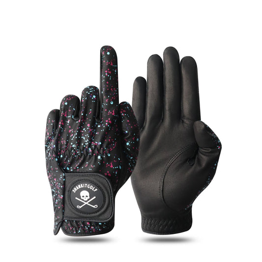 Black Paint Splatter Golf Glove - Small Worn On Left Hand - Club Rehab