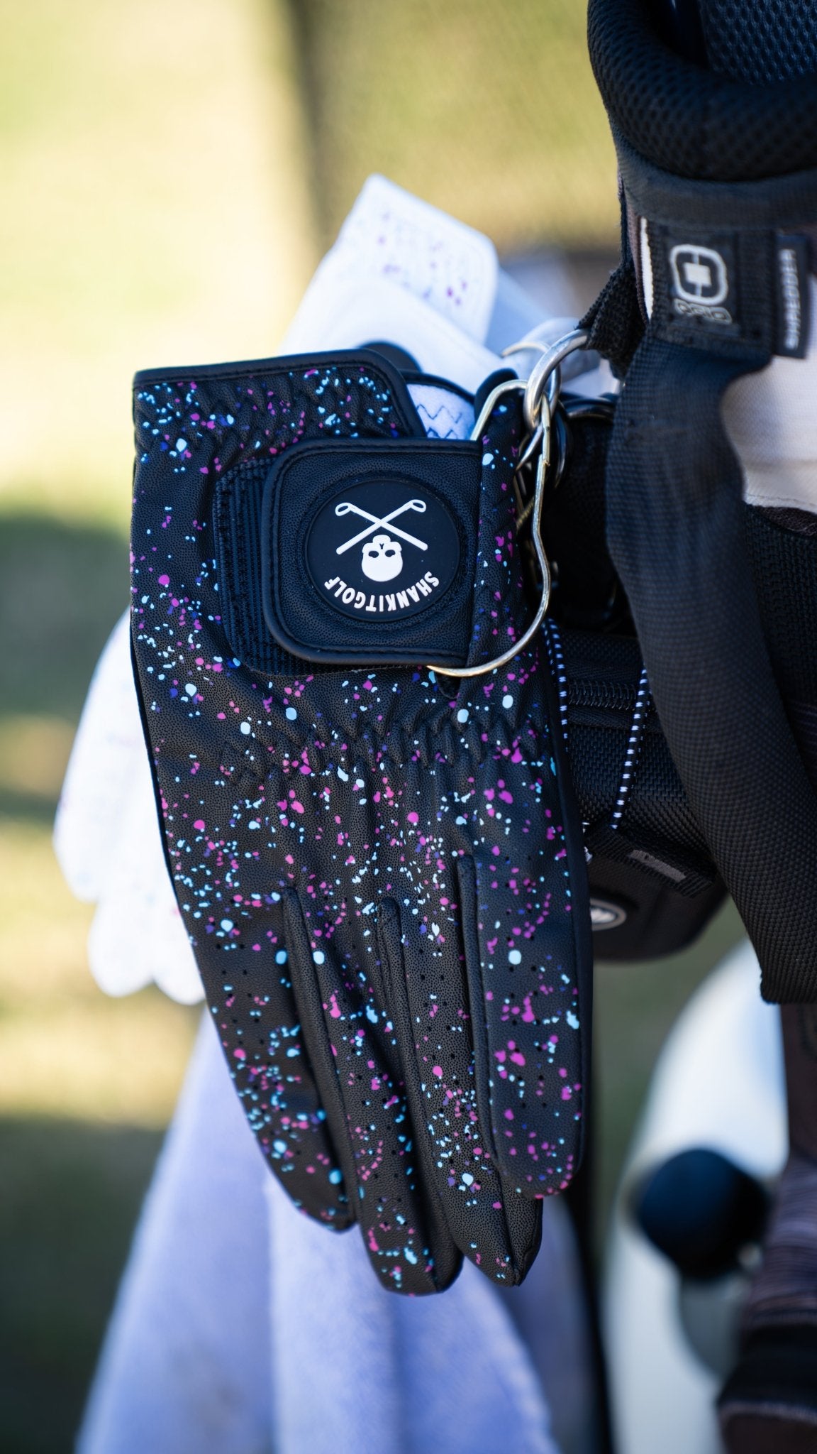 Black Paint Splatter Golf Glove - Small Worn On Left Hand - Club Rehab