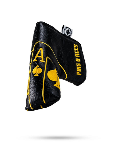 Black/Gold Ace of Spades - Blade Putter Cover - Club Rehab