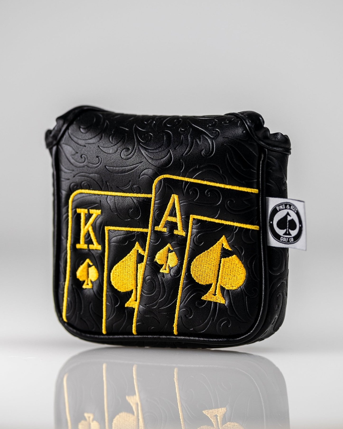 Black/Gold Ace of Spades - Mallet Putter Cover - Club Rehab