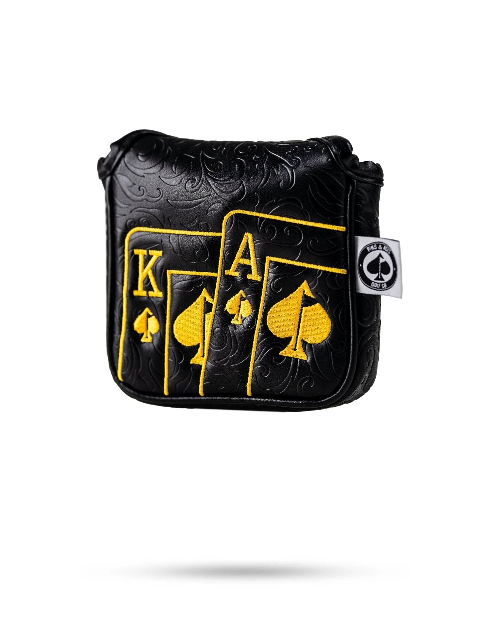 Black/Gold Ace of Spades - Mallet Putter Cover - Club Rehab