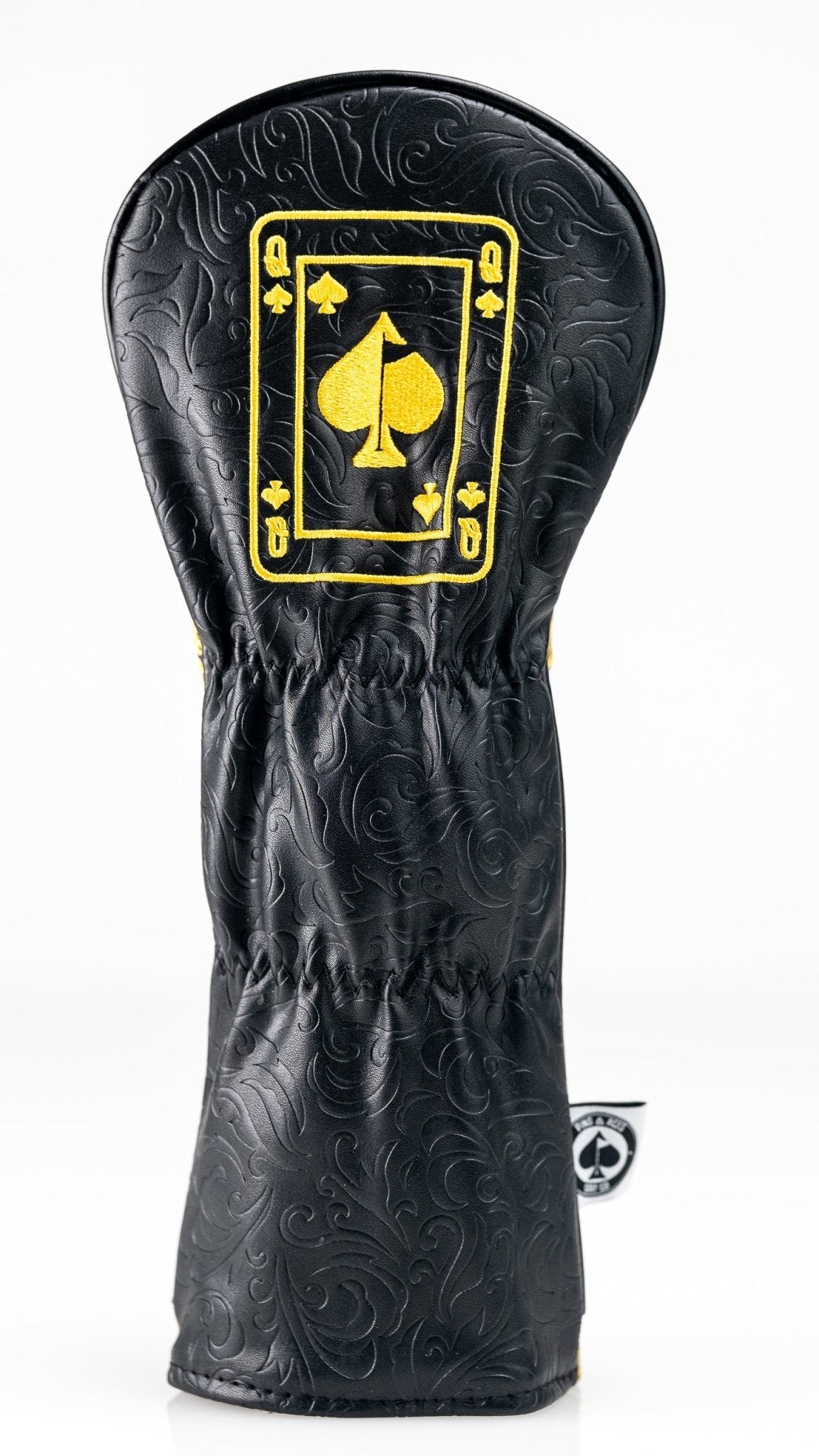 Black/Gold Queen of Spades - Fairway Cover - Club Rehab