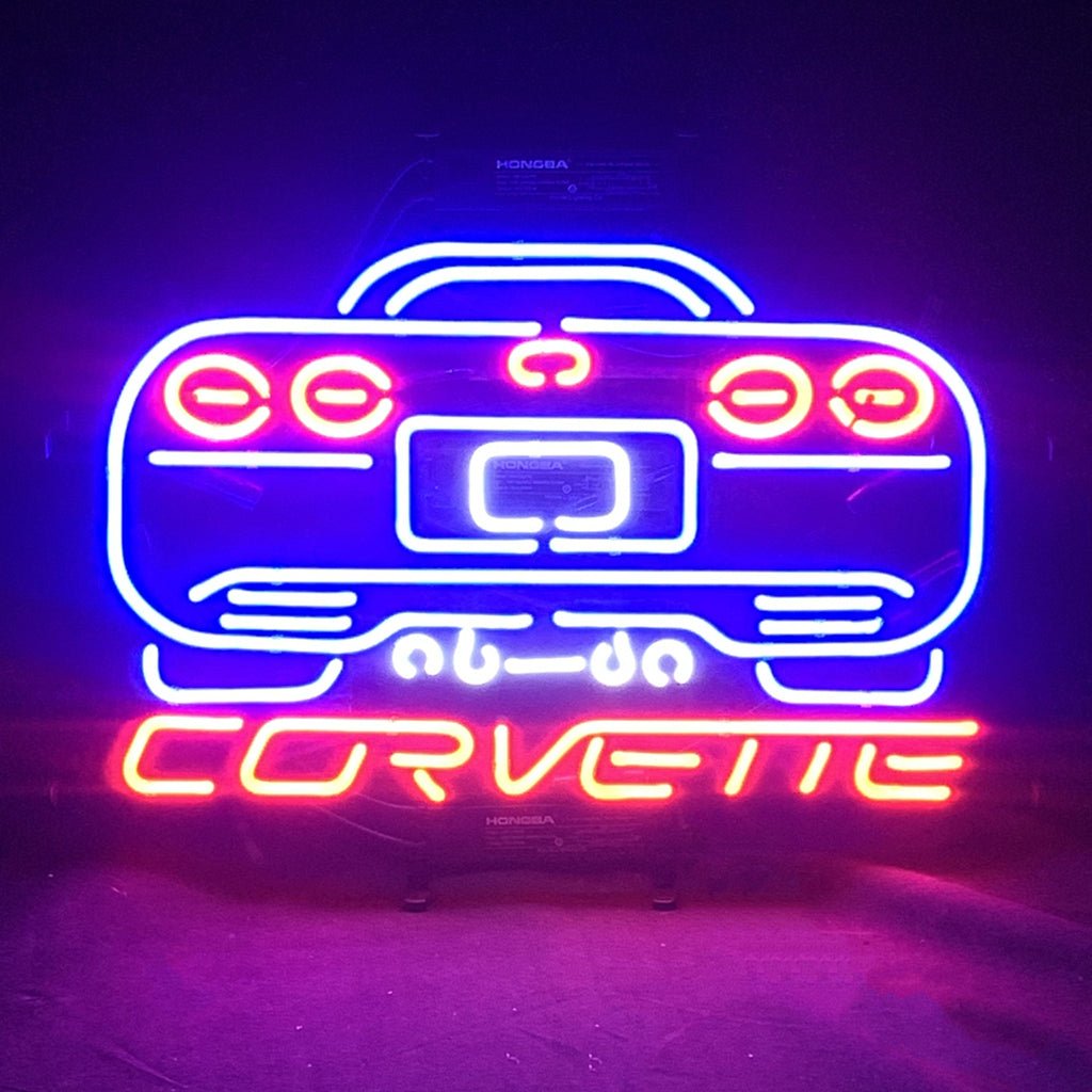 Blue Corvette Auto Car Motor Neon Signs Light - Club Rehab