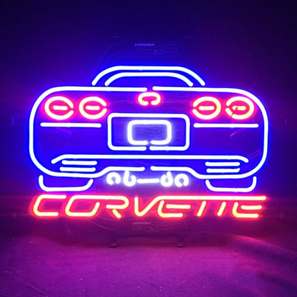 Blue Corvette Auto Car Motor Neon Signs Light - Club Rehab